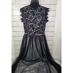 Women's Size Med Evening Wear Lace Dress Romantic Goth Queen Grimhilde Fantasy